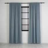 STRANZA Blackout Curtains – Custom Linen Look Drapes – Blue